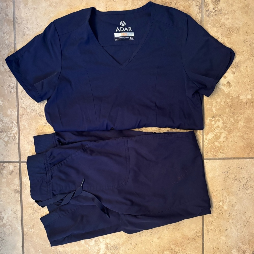 Adar Navy Blue Scrub Set